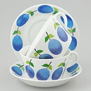 Stig Lindberg (Prunus 1962) Two Teacups with Plum Decor 12 cm