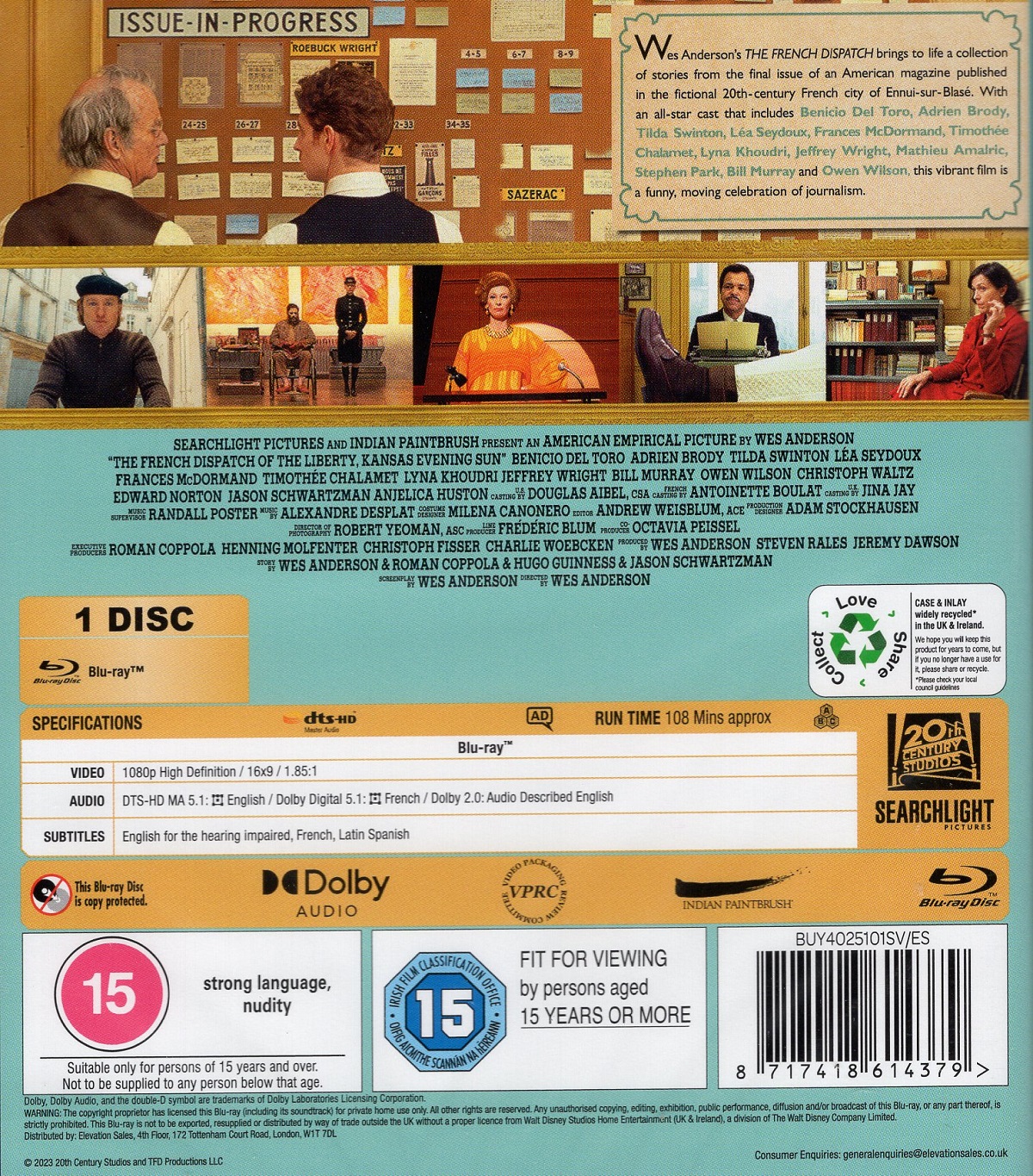The French Dispatch (ej svensk text) (Blu-ray) - 2