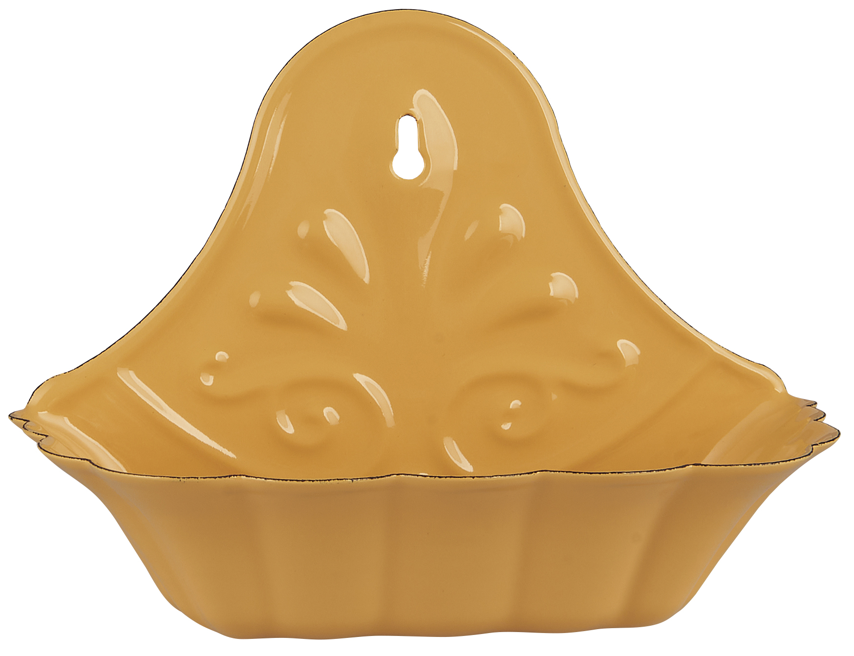 Tvålkopp i lantlig stil - Emalj - Gul - 3