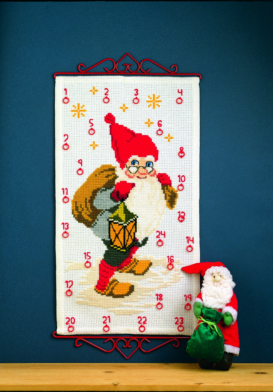 Julkalender med tomte Permin 34-4208 Aida 2,4