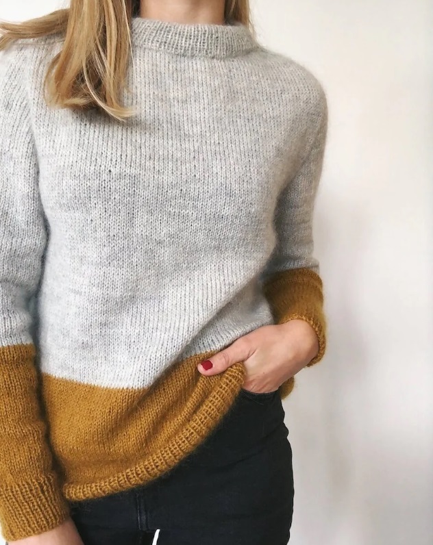PetiteKnit Kontrasttröja (21 m st 4)