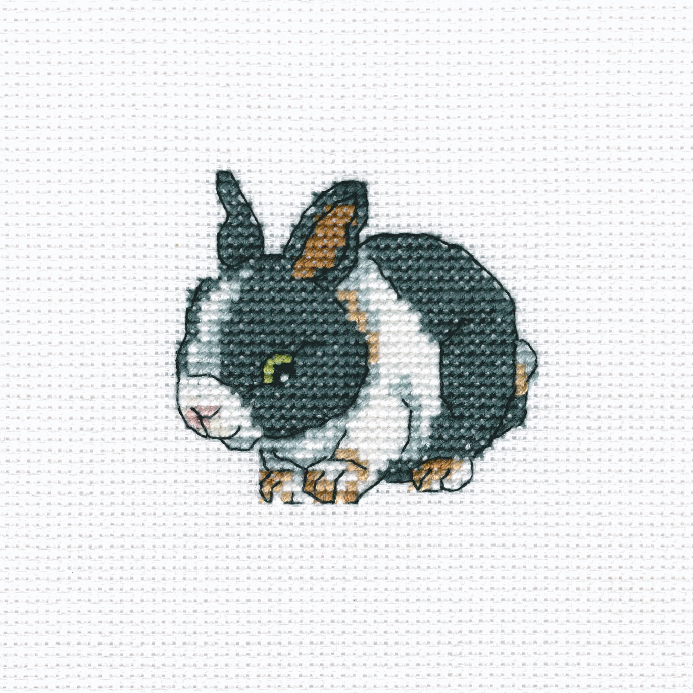 RTO Korsstygnskit 10x10 Cute Rabbit Aida 5,5