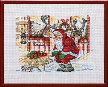 Tavla tomte och renar Permin 92-1276 Aida 5,4