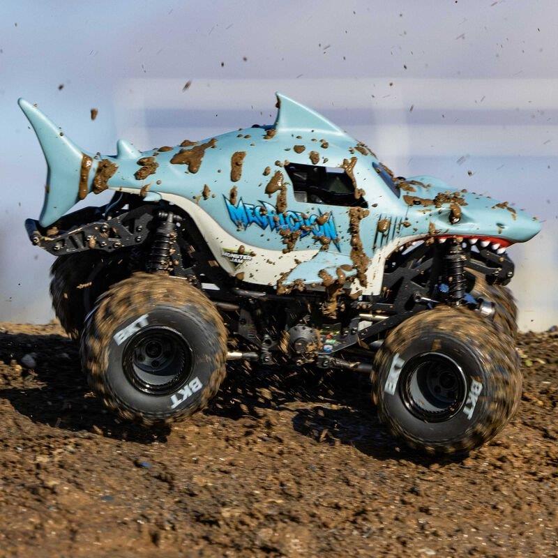 LOSI 1/18 Mini LMT Megalodon 2S 4X4 RTR Brushed MT (Bttry & Chrgr Incl.), Blue - 8
