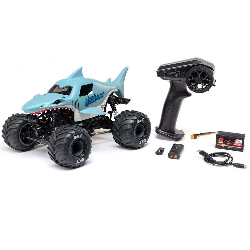 LOSI 1/18 Mini LMT Megalodon 2S 4X4 RTR Brushed MT (Bttry & Chrgr Incl.), Blue - 2
