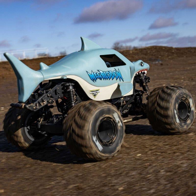 LOSI 1/18 Mini LMT Megalodon 2S 4X4 RTR Brushed MT (Bttry & Chrgr Incl.), Blue - 7