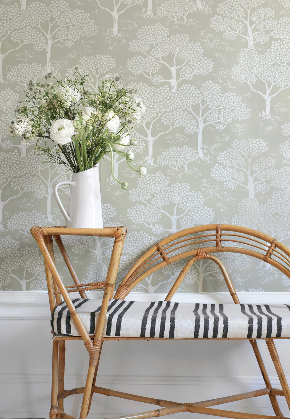 Tapet Woodland notes Sage green Littlephant - 4
