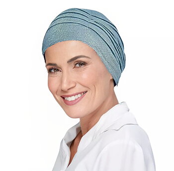 Adèle ljusblå, turban cancer