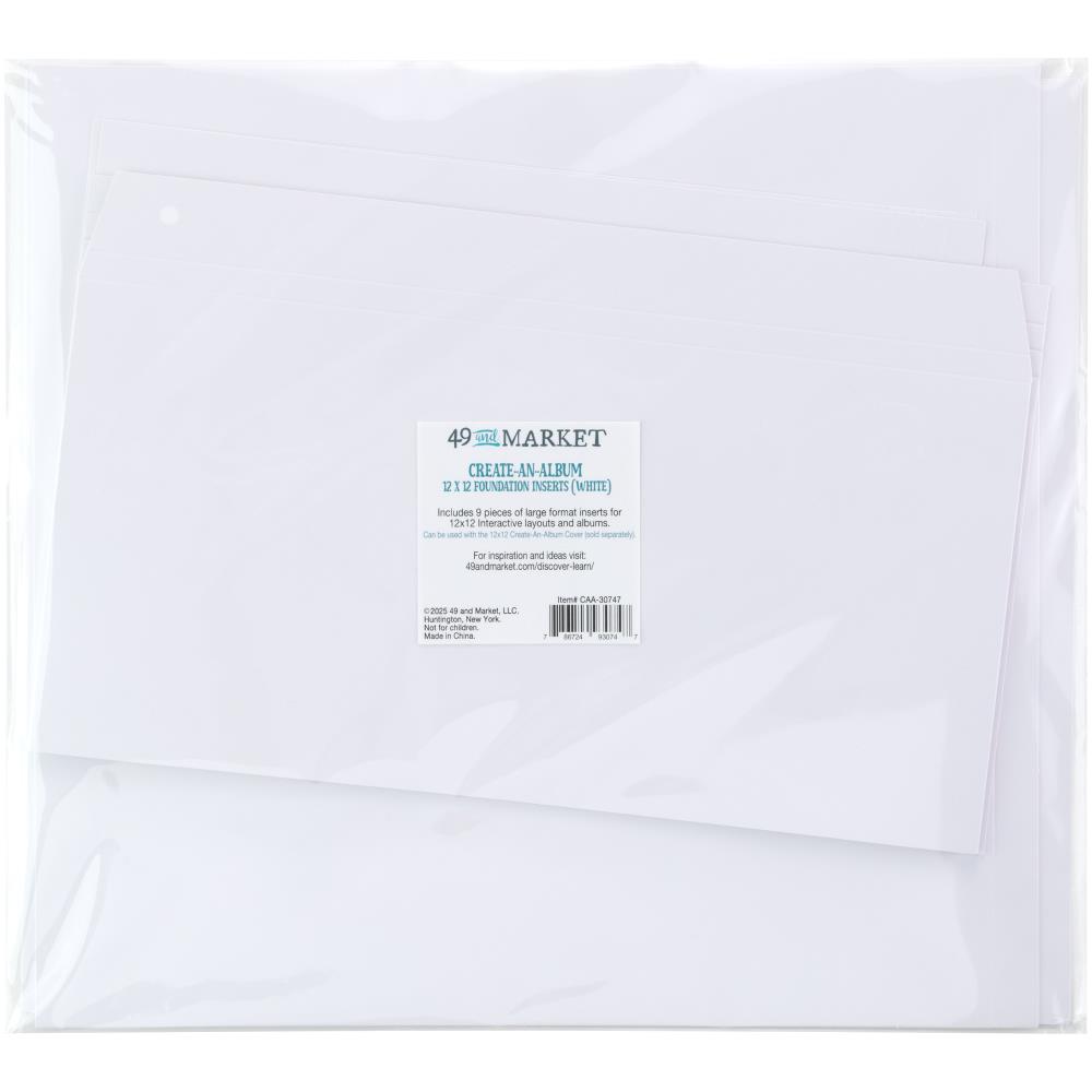 49 And Market - Create-An-Album Cover + inserts 12x12 - White - 2