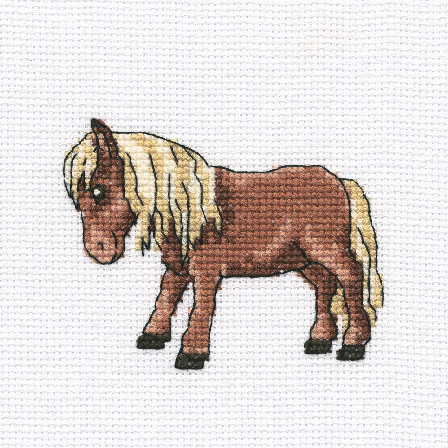 RTO Korsstygnskit 10x10 Tibetan Horse Aida 5,5