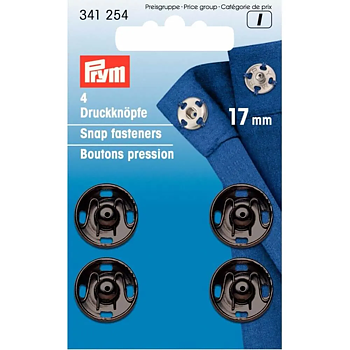 Tryckknappar 17 mm svart Prym