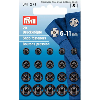 Tryckknappar 6-11 mm svart Prym