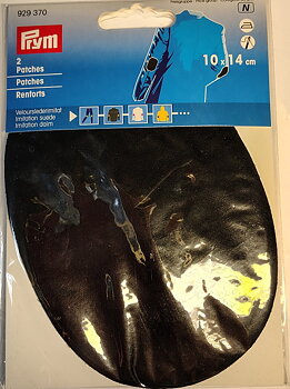 Ärmlapp mockaimitation svart Prym 2-pack