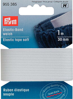 Resår mjuk 30 mm bred x 1 m vit Prym