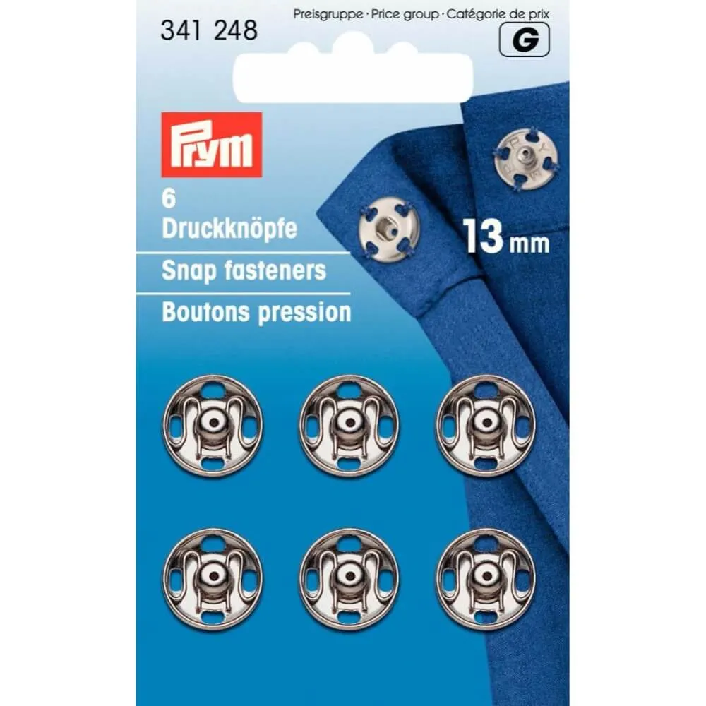 Tryckknappar 13 mm silver Prym