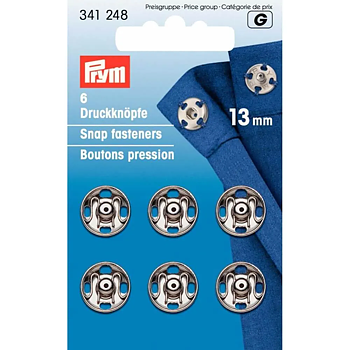 Tryckknappar 13 mm silver Prym