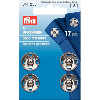 Tryckknappar 17 mm silver Prym