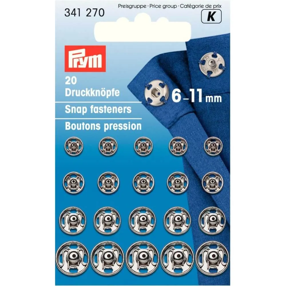 Tryckknappar 6-11mm silver Prym