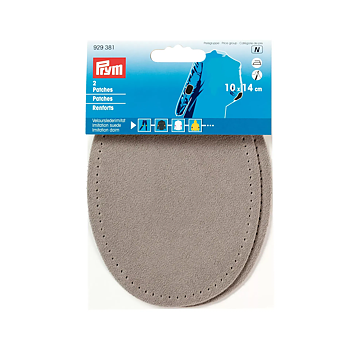 Ärmlapp mockaimitation ljusgrå Prym 2-pack