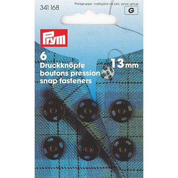 Tryckknappar 13 mm svart Prym