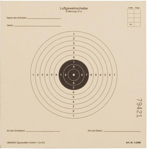 Umarex target, 10-ringed -1000pcs