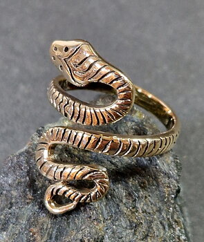 Ställbar Ring i Brons - Orm
