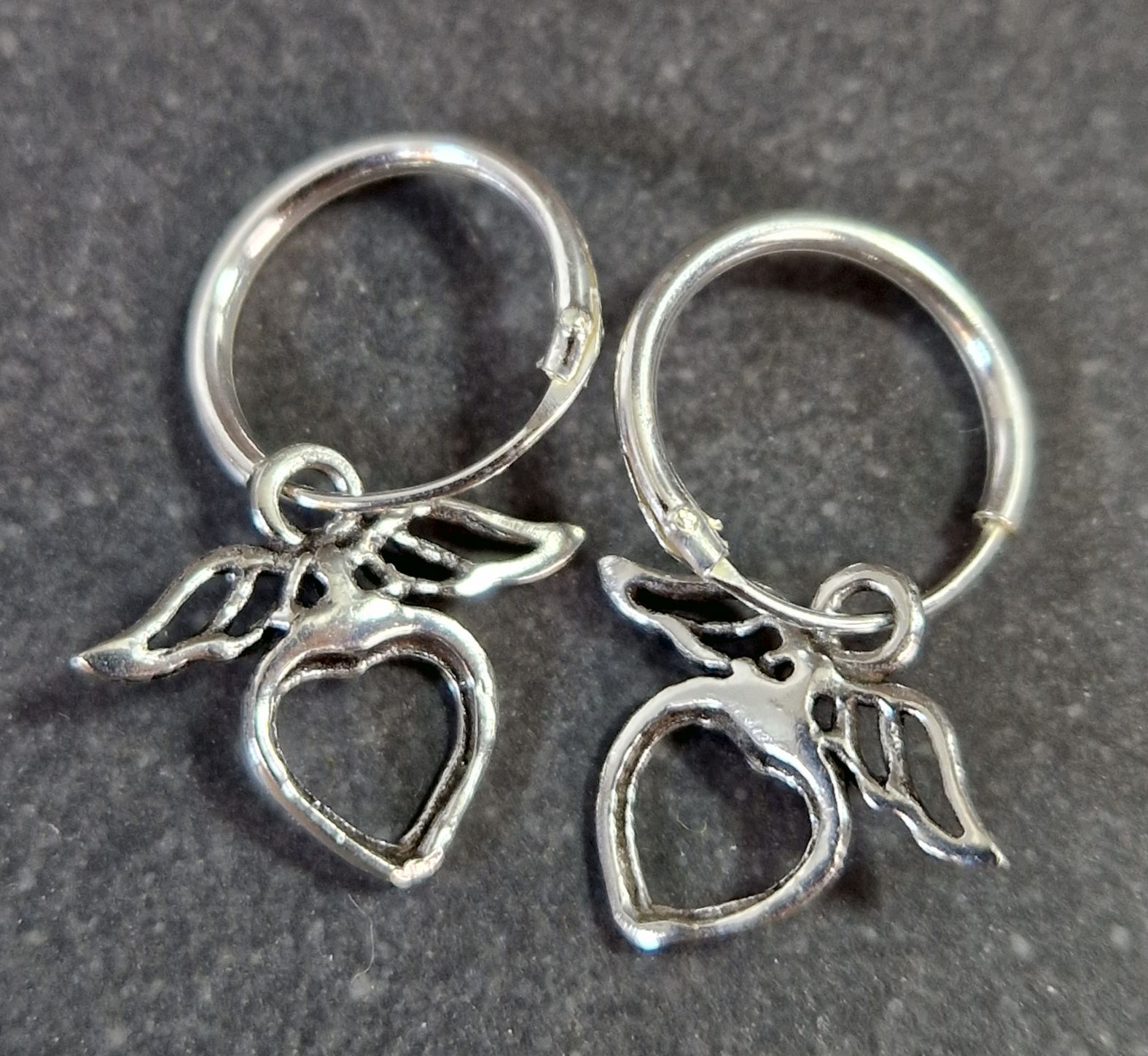 Ängel på silverring - Örhängen i Silver