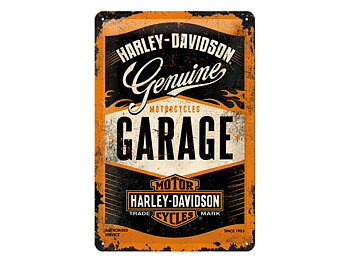 Plåtskylt Harley Davidson Garage
