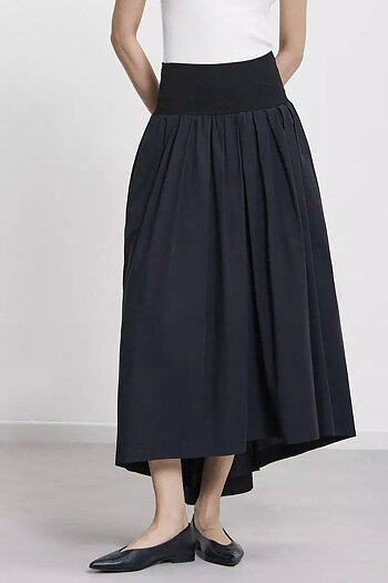 OttodÁme - Poplin Skirt With Waistband  Night