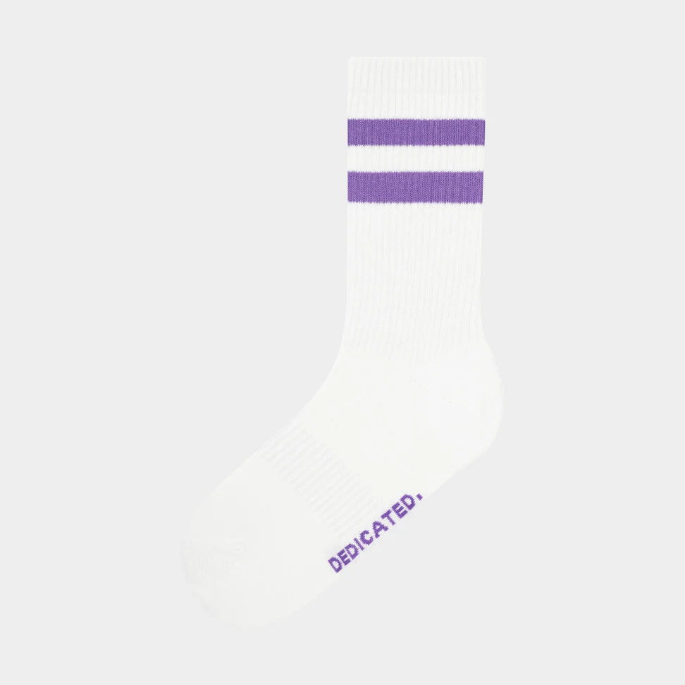 Ribbade strumpor (Ullevi) "Stripes", lila - Dedicated