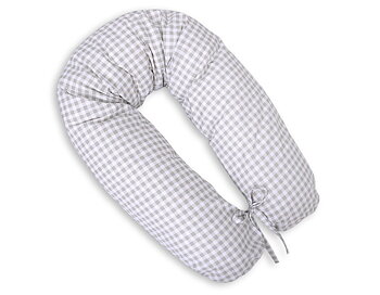Bobono Amningskudde, Gravidkudde Lång, Grey checkered
