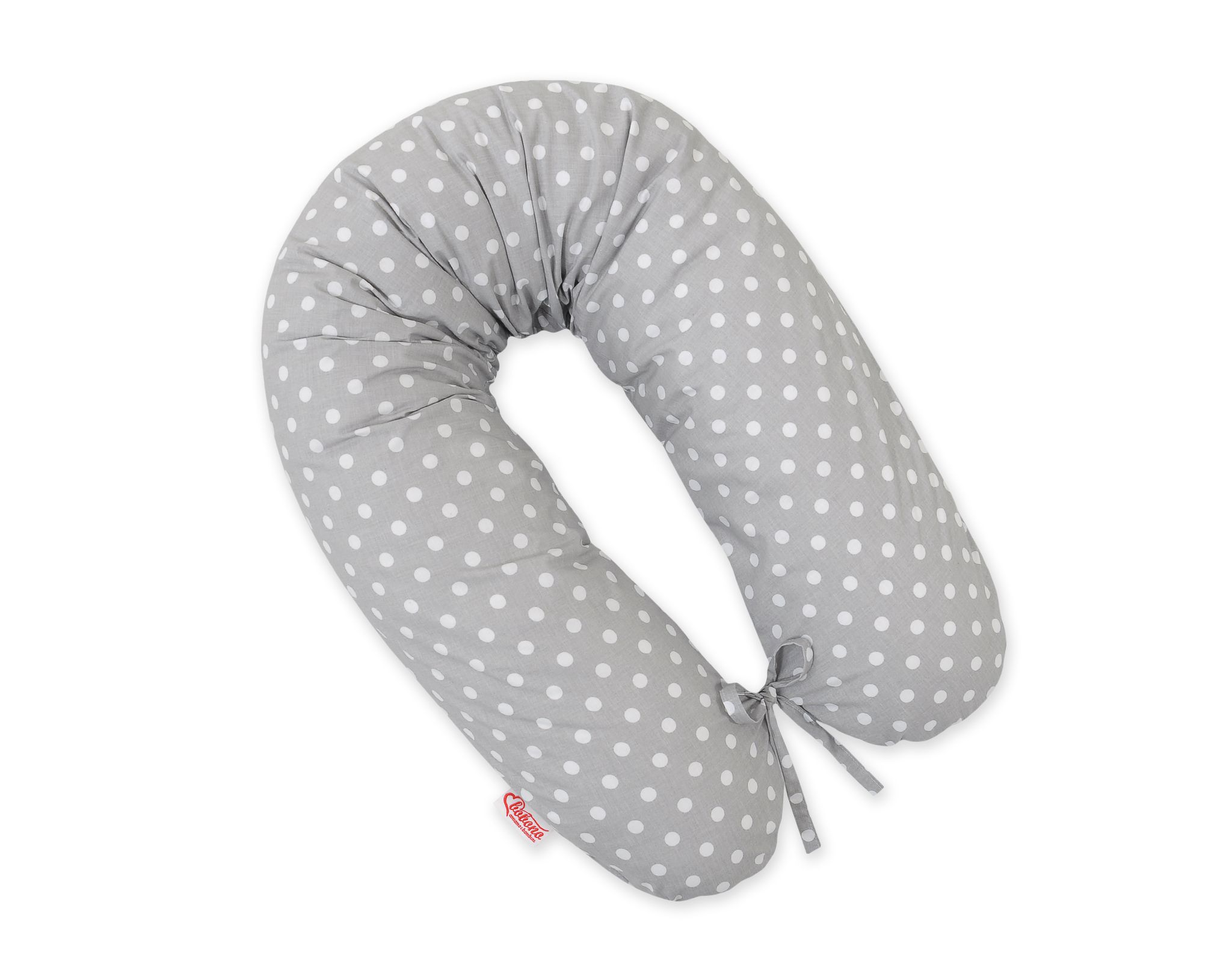 Bobono Amningskudde, Gravidkudde Lång, Polka dots on grey