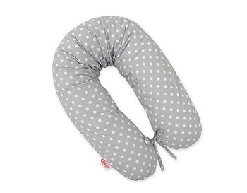 Bobono Amningskudde, Gravidkudde Lång, Polka dots on grey