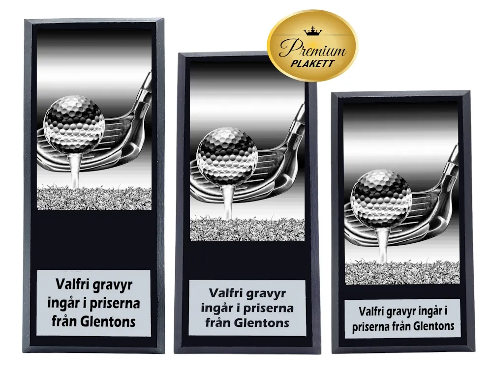 Träplakett premium- Golf