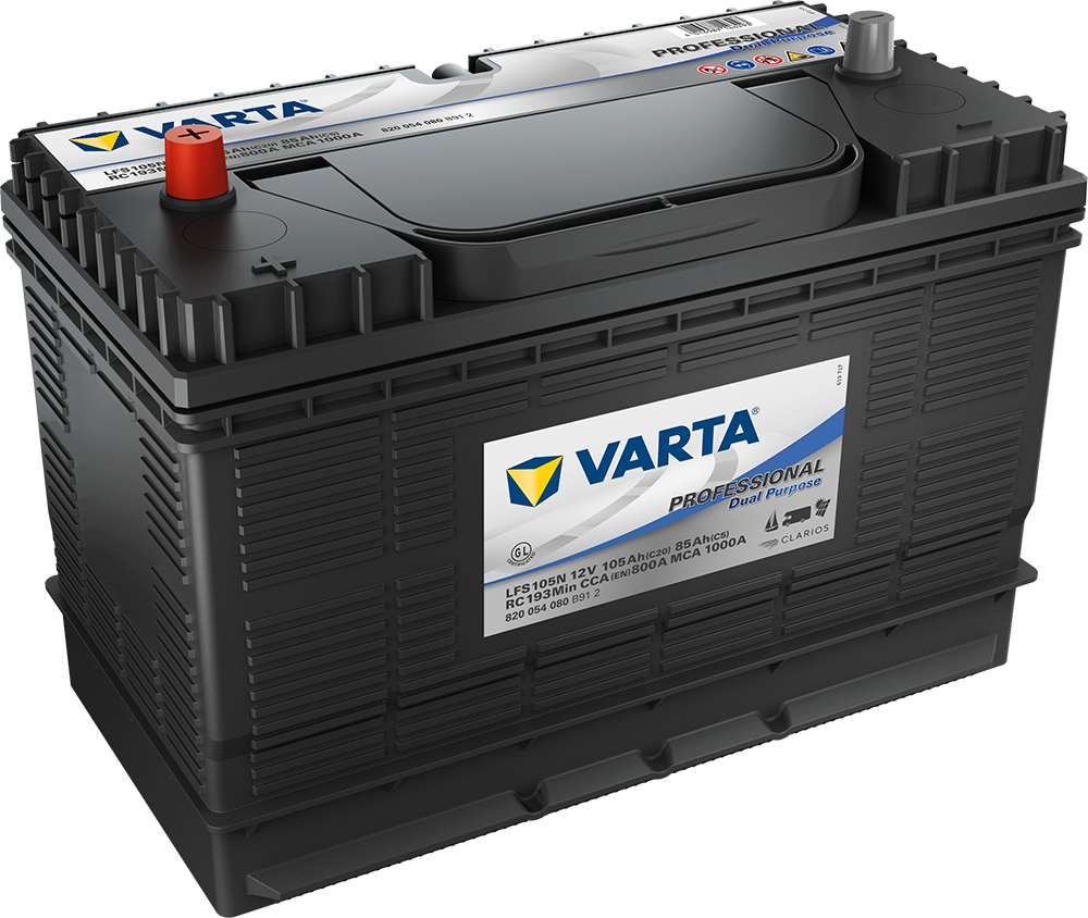 VARTA Fritidsbatteri 12V 105AH 800CCA (330x172x238mm) +centrerad LFS105N