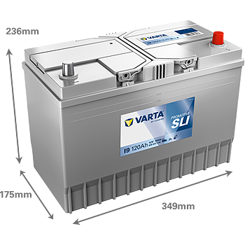 VARTA Promotive Black Batteri 12V 120AH 780CCA (347x173x210/234mm) +höger I9
