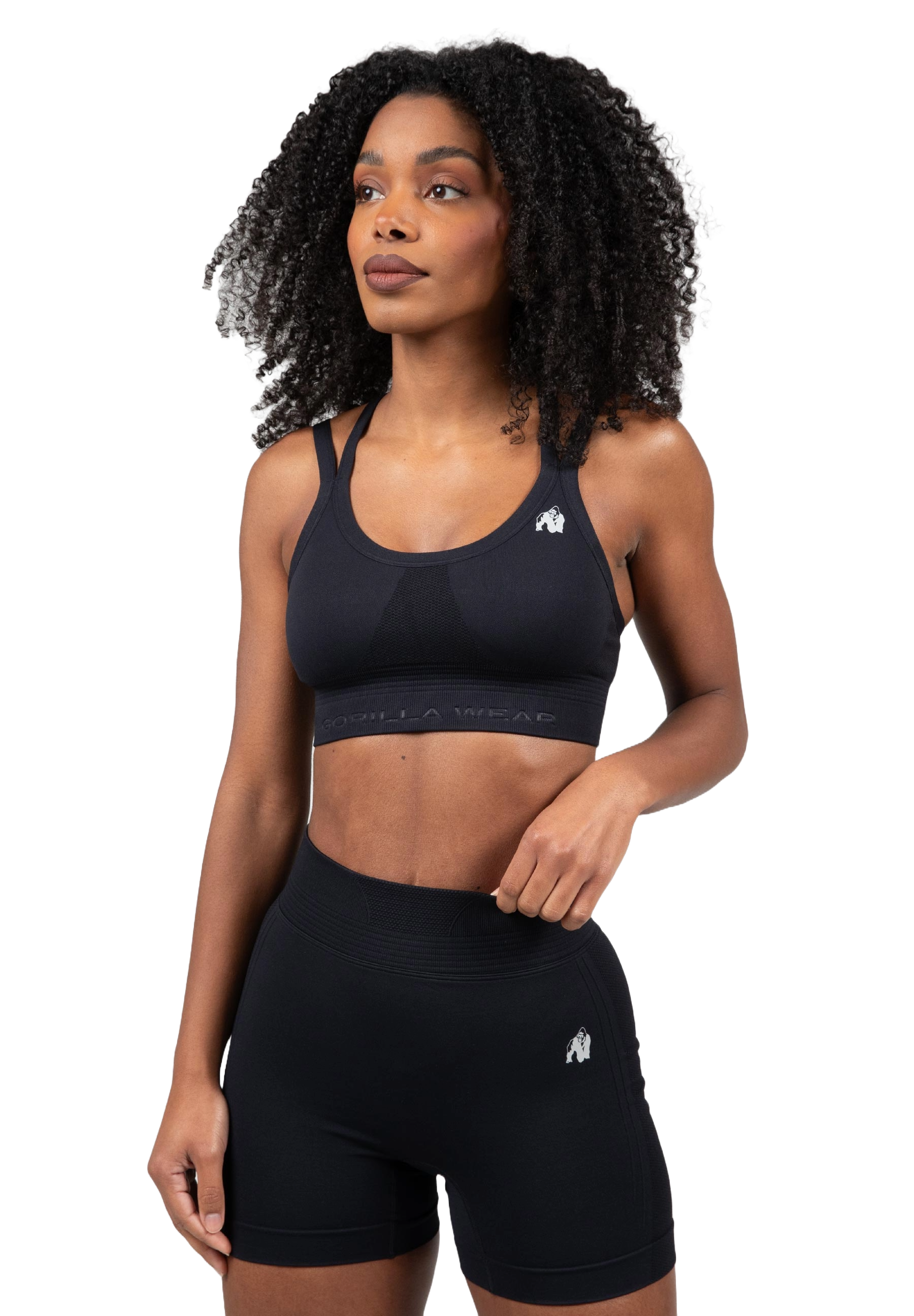 Whitney Seamless Sports Bra, black
