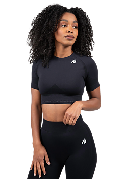 Whitney Seamless Crop Top, black