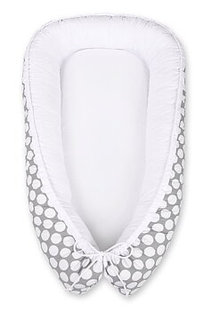 Babynest Bobono Cocoon Premium White dots/white