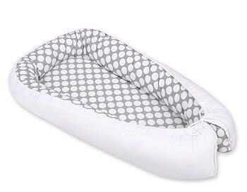 Babynest Bobono Cocoon Premium White dots/white