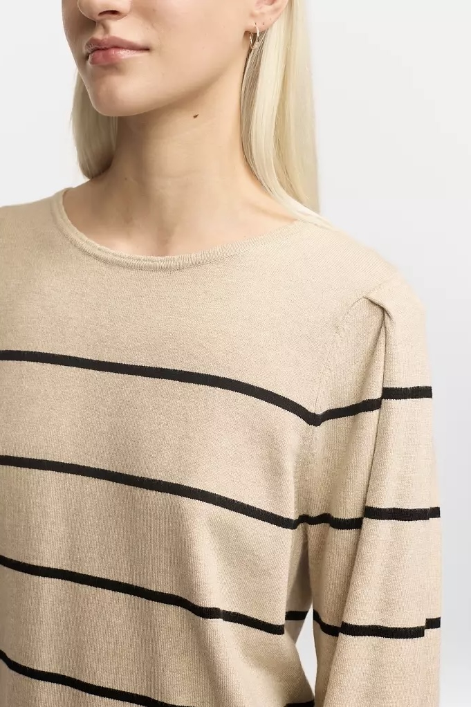 Soft Rebels - Analia Stripe Knit Feather Gray Melange - 3