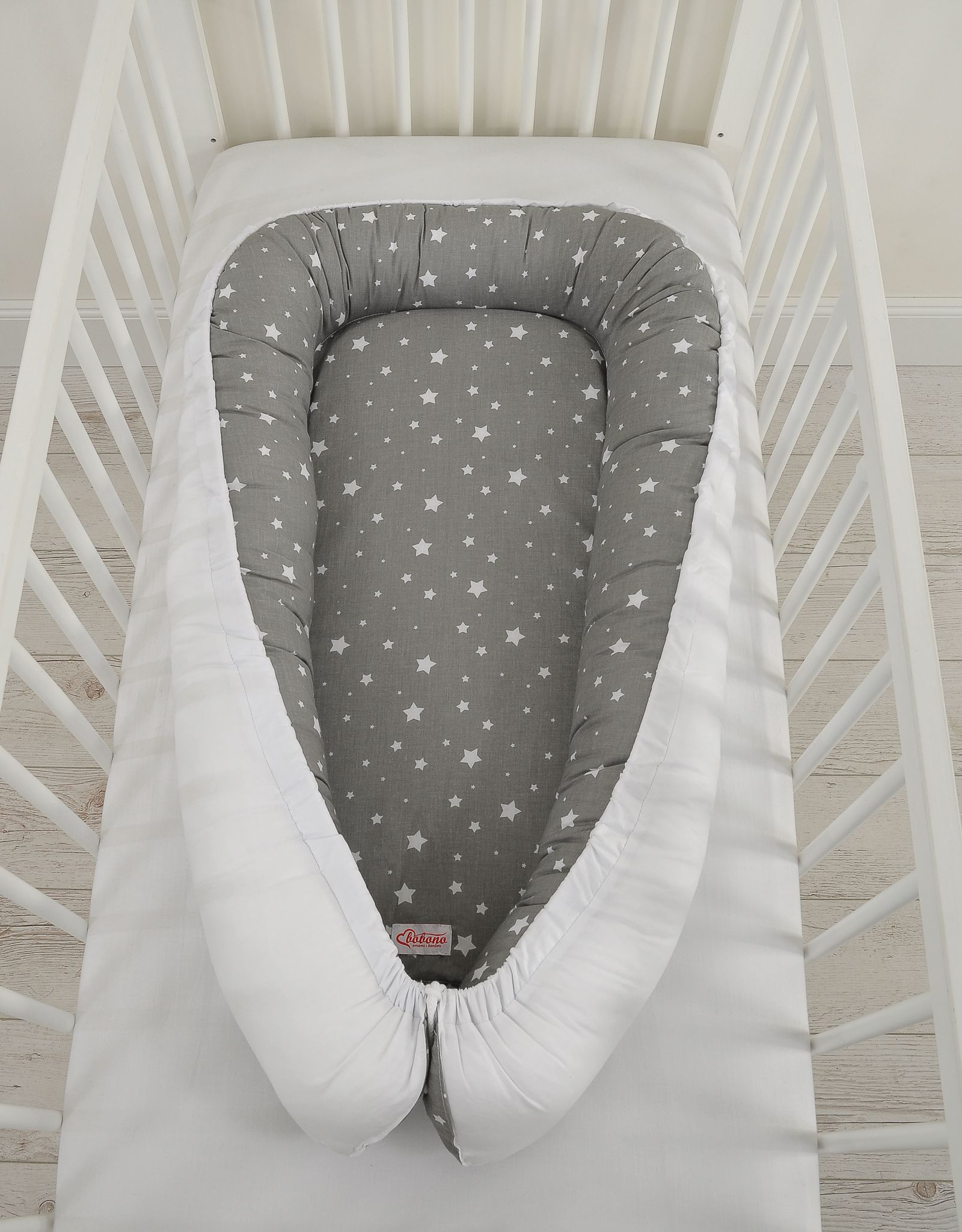 Babynest Bobono Cocoon Premium Anthracite with mini white stars - 3