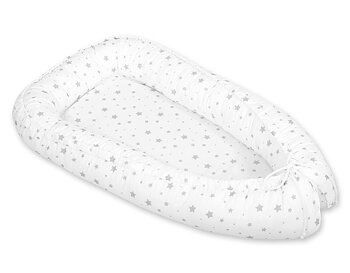 Babynest Bobono Cocoon Premium White with mini grey stars