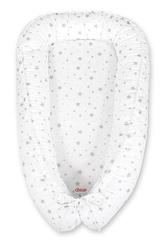 Babynest Bobono Cocoon Premium White with mini grey stars