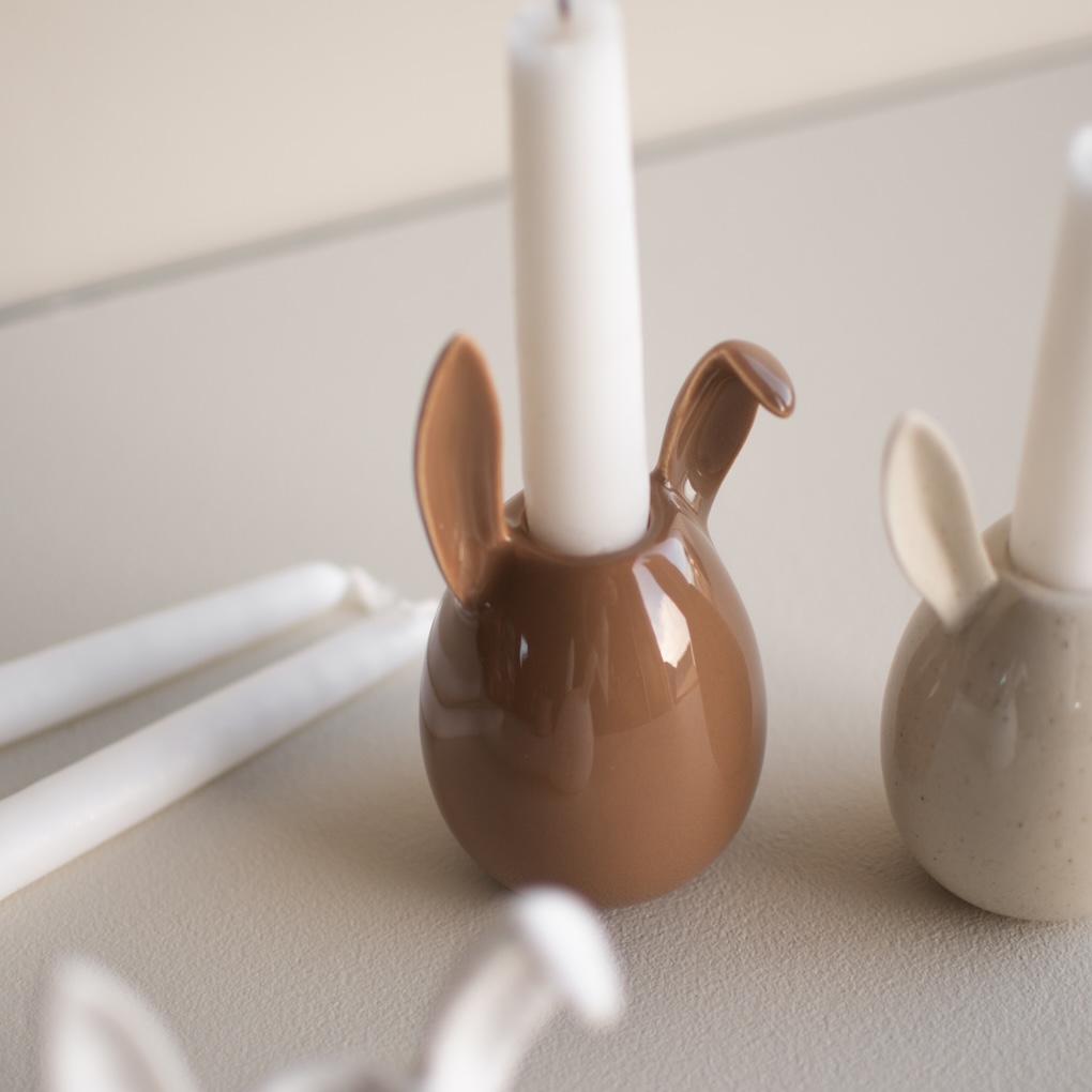 Rabbit Ljusstake - Shiny Nougat - 4