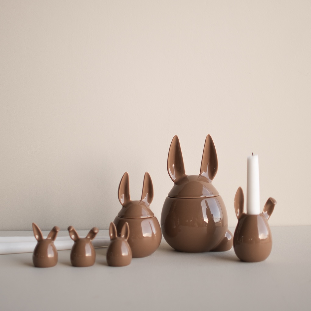 Rabbit Ljusstake - Shiny Nougat - 5