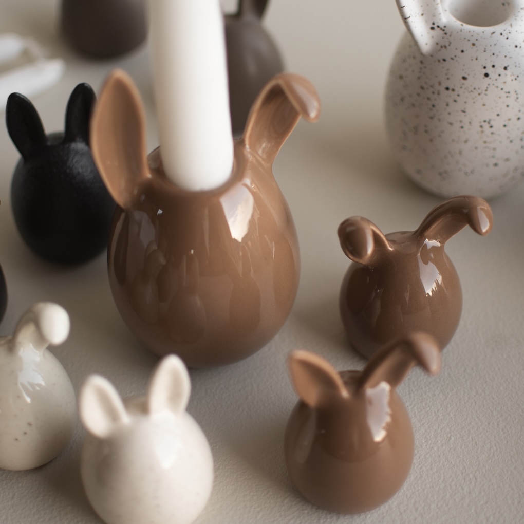 Rabbit Ljusstake - Shiny Nougat - 6