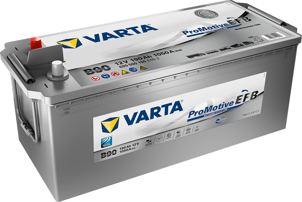 VARTA Promotive EFB Batteri 12V 190AH 1050CCA (513x223x203/223mm) +vänster B90