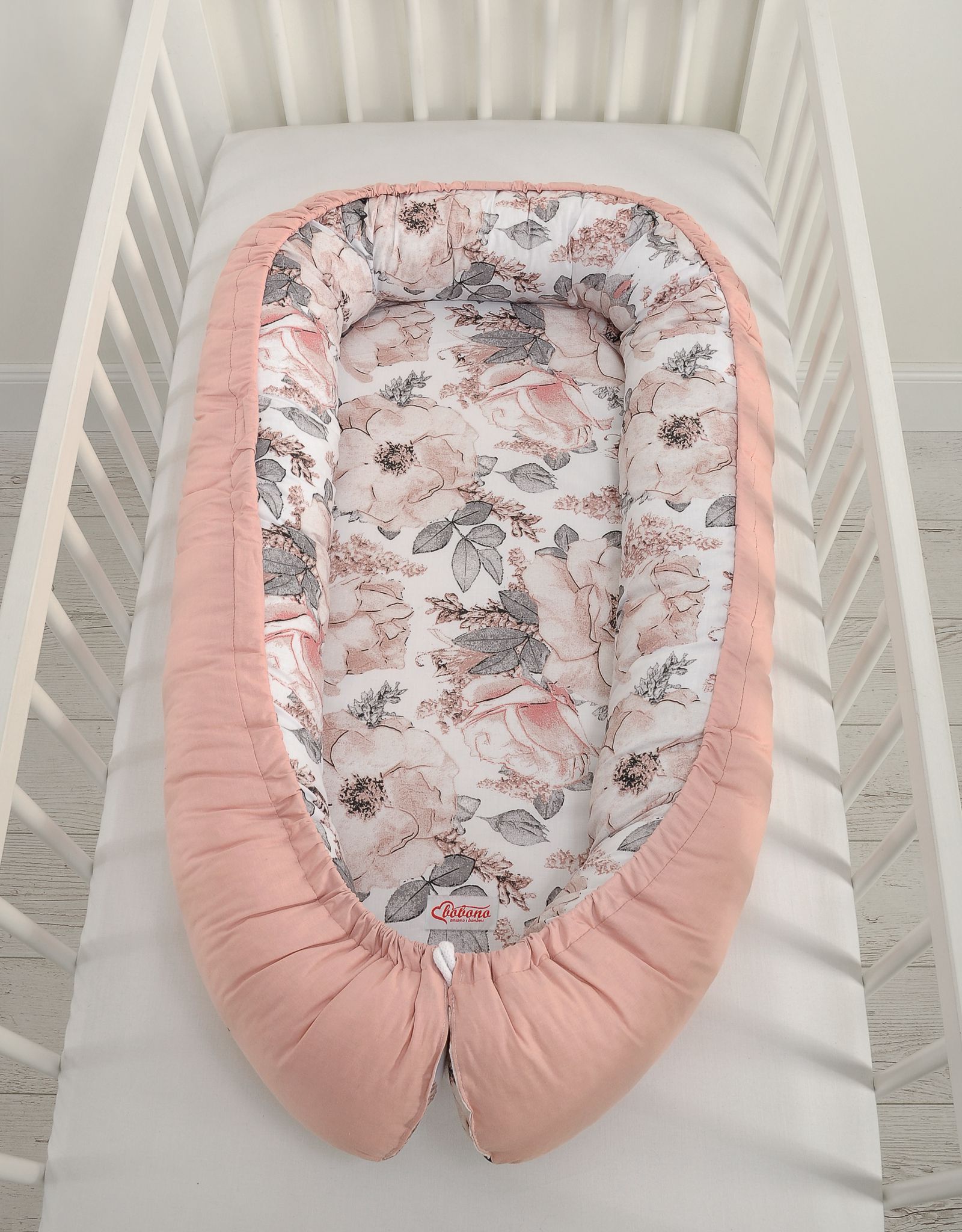 Babynest Bobono Cocoon Premium Sepia Roses Pastel Pink - 3