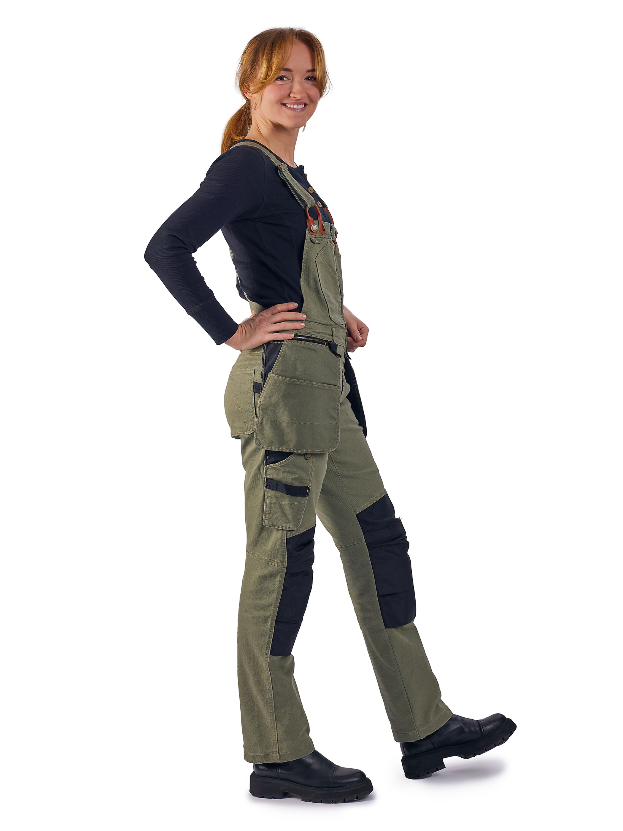 Dee Olive worker bib pants- snickarbyxa dam - 3